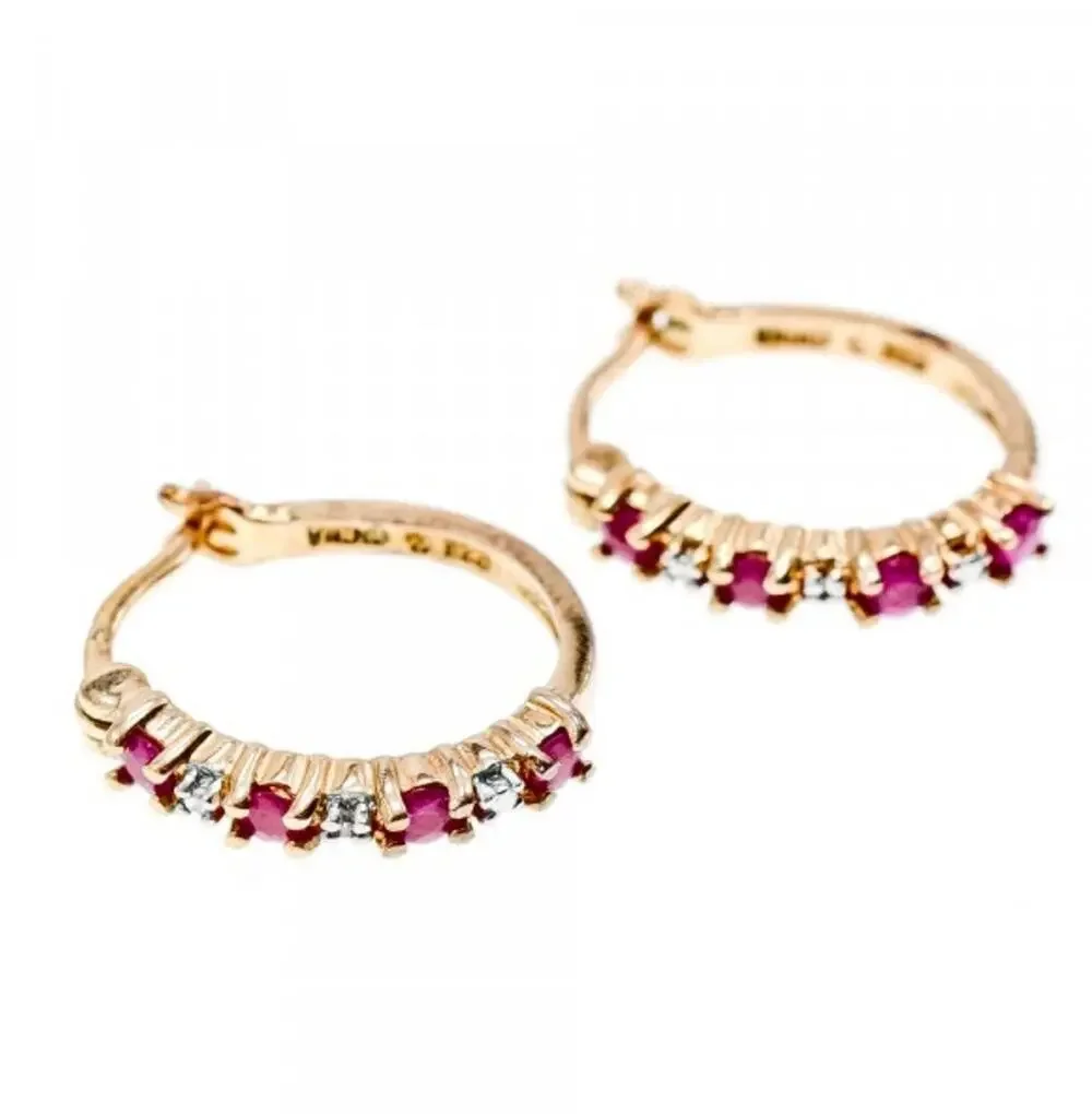 925 Sterling Silver Gold Plated Spinel Earrings